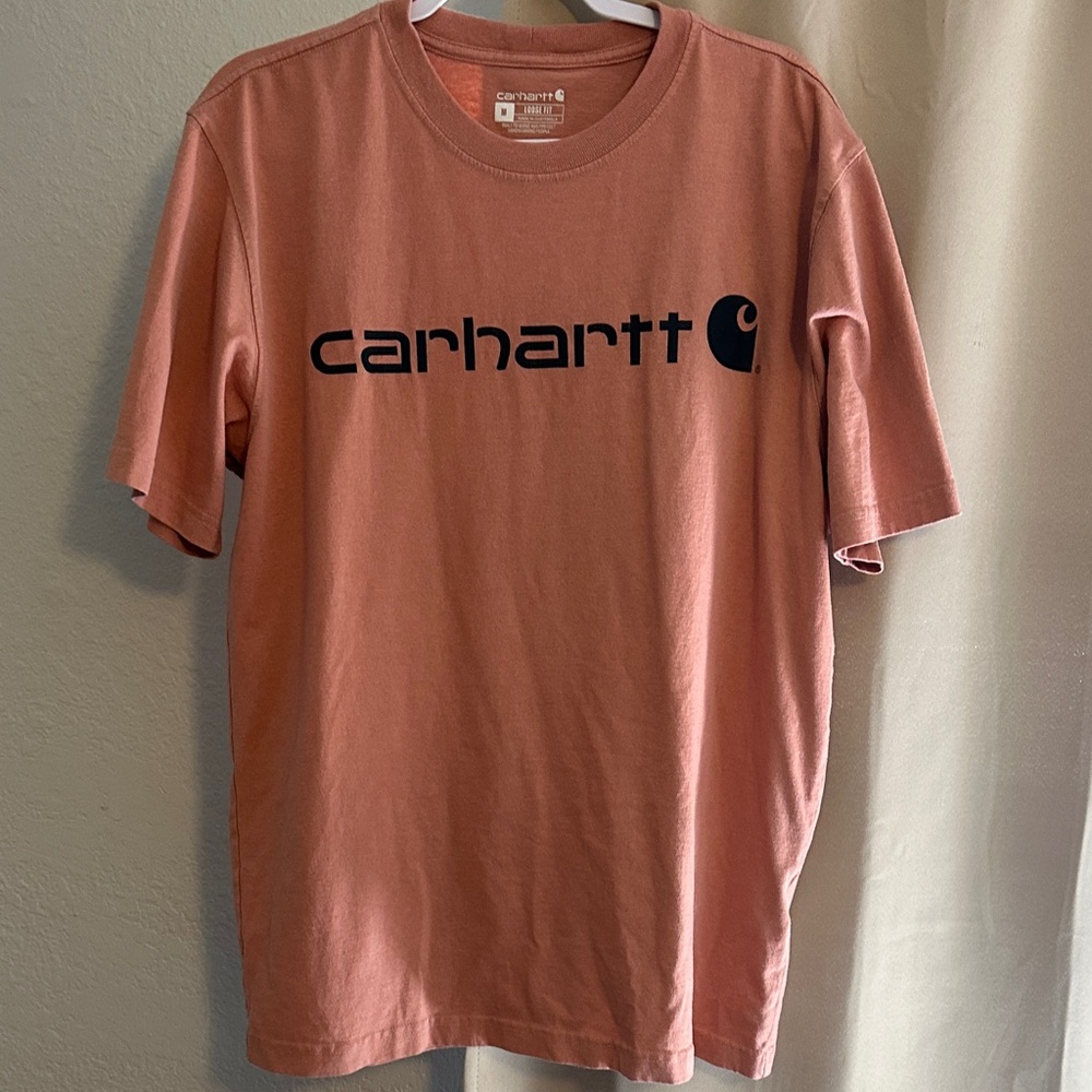Carhartt Men's Dusty Orange Crewneck Logo Tee